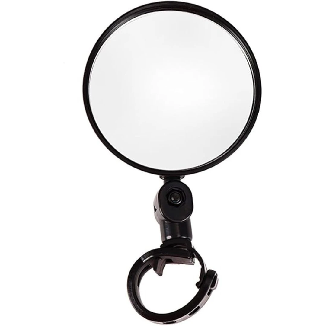 Espejo retrovisor para bicicleta, negro, con clip ajustable al manillar.