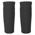 Medias de fútbol negras porta canillera 25cm, textura microperforada.