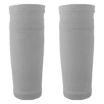 Medias de fútbol grises de 25 cm para porta canilleras, con textura de malla.