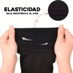 Media de fútbol negra elástica para porta canillera, 25cm, baja resistencia al aire.