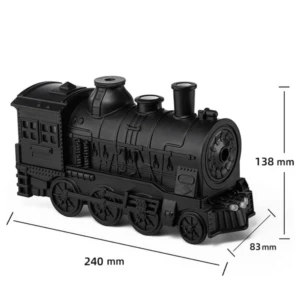 Humidificador difusor de aroma en forma de tren negro.