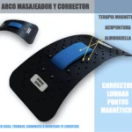 Arco masajeador y corrector lumbar negro con banda azul de Rivers Sport para aliviar tensión.