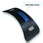 Arco para estirar la espalda, negro con rodillo azul, soporta 150 kg.