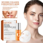 Set x2 Colageno Mascarilla Vitamina C Eelhoe: antes y después de la piel, con spray y mascarilla facial.