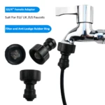 Adaptador G3/4 hembra para grifos EU/UK/US, filtro y anillo de goma anti-fugas.