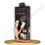 Empaque rectangular negro con el set de dos cepillos voluminizadores de mango rosado, modelo para dar volumen al cabello con resultados de salón.