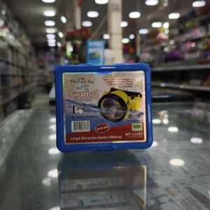 Caja azul linterna minera Nano-Tec 6W, sumergible, IP68EX, hasta 40m, hasta 24 horas.