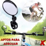 Set x2 espejos fantasmas redondos negros para manillar de moto o bici.