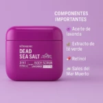 Exfoliante corporal Kormesic Sal de Mar Muerto, 3 en 1, lavanda, con retinol.