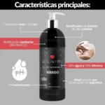 Lubricante íntimo híbrido 500ml, 50% agua 50% silicona, PH balanceado, ideal para uso prolongado con juguetes.