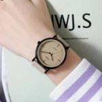 Reloj Scottie 2050 para mujer, pulsera silicona beige, dial redondo negro, sumergible.