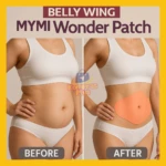 Parches adelgazantes para el vientre, antes y después, mostrando reducción de abdomen.