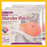 Set x2 parches adelgazantes MYMI Wonder Patch para abdomen, empaque con modelo y explicación de uso.