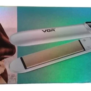 Plancha de cabello VGR V-509 profesional plateada, con placas de cerámica de 25mm, pantalla LED y máx. 450°F.