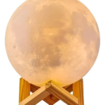 Lámpara Luna LED 16 colores 15cm con base madera - Crea ambientes relajantes para el descanso nocturno en habitaciones - Imagen 4
