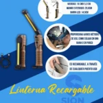 Linterna LED recargable de 16 cm, mango extendido 29,8 cm, barra LED 14,5 cm, color café, ideal para colgar.