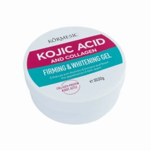 Tarro blanco de gel reafirmante y aclarante Körmesic de 3630g, con tapa circular y etiqueta central en tonos fucsia y turquesa.