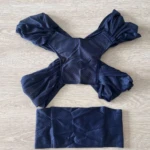 Fular para bebé azul marino transpirable, en forma de X y banda de soporte.