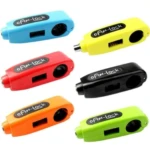 Seis candados Caps Lock para manillar de moto o bicicleta en colores azul, amarillo, rojo, negro, naranja y verde.