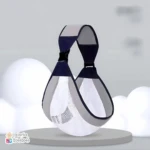 Fular portabebé de malla transpirable azul marino y gris, ideal para recién nacidos.