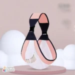 Fular portabebé rosa y blanco con malla transpirable, ideal para llevar a tu bebé cómodamente.