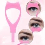 Cepillo separador de pestañas rosa 5 en 1, para aplicar máscara sin grumos.