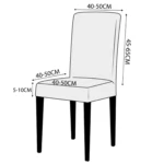 Forro protector para silla de comedor, tela gruesa, gris, medidas 40-50 cm ancho y 45-65 cm alto.