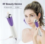Derma Wand Pro masajeador facial RF blanco y morado, para rejuvenecimiento y alivio de O3.