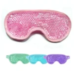 Antifaz relajante de gel rosa para ojos, conjunto de 2 antifaces en verde, azul y morado con cuentas de gel.