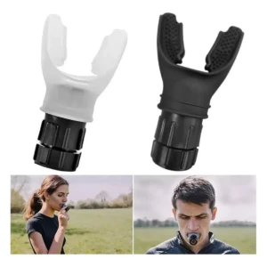 Set x2 entrenadores pulmonares: blanco y negro, para ejercicio respiratorio.