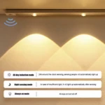 Luz LED ultrafina USB con 3 modos: inducción todo el día, sensor nocturno, siempre encendida.
