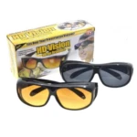 Set x2 gafas HD Vision ámbar y gris, protección UV, para usar sobre lentes de prescripción.