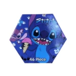 Caja hexagonal azul de Stitch con helado, 46 piezas.