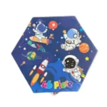 Set de arte hexagonal espacial con astronautas, cohetes y planetas. 46 piezas.
