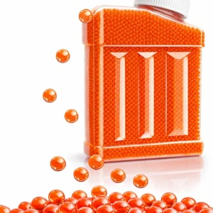 Tarro de hidrogel Orbis naranja con 50,000 esferas.