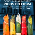 Bolsas de Linazamix de 450 gramos con imágenes de frutas: naranja, piña, verde con hoja y fresa.