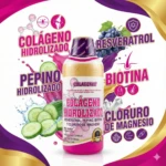 Bebida de colágeno hidrolizado V001 Coctel Juventud sabor menta 1000 ml con resveratrol, pepino y biotina.
