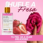 Aceite para después del afeitado Truly Soft Serve con fresa y rosa. Contenido neto 90ml.