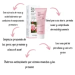 Jabón facial Rose Hyaluronic Acid Bioaqua, ideal para uso diario, limpia poros y atenúa manchas.