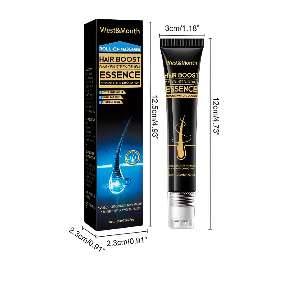 Set x2 aceite crecimiento capilar West&Month en tubo aplicador negro con detalles dorados.