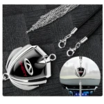 Colgante auto Chery plateado, llavero con cadena y cordón, accesorio de lujo para retrovisor.