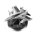 Ambientador solar para carro, diseño de avión plateado brillante, con hélices, para neutralizar olores.