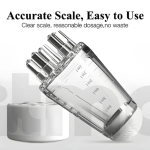 Aplicador de cabello con escala graduada clara para loción anticaída, dosificador preciso y fácil de usar.