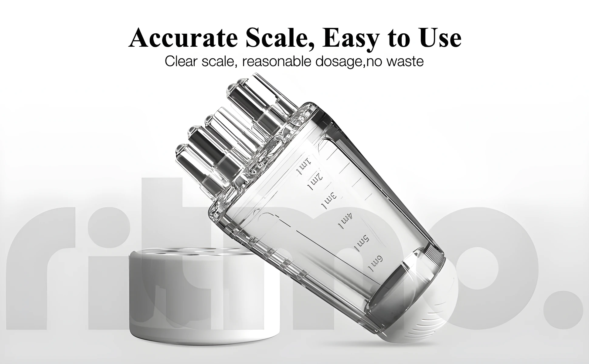 Aplicador de cabello con escala graduada clara para loción anticaída, dosificador preciso y fácil de usar.