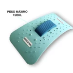Arco de yoga verde menta para estirar espalda, 150 kg máx. Detalle de relieve y etiqueta "Back Stretcher".
