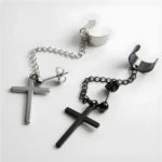 Set x2 Arete Pendiente Colgante Forma de Cruz