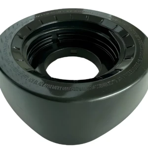 Base negra para licuadora Black and Decker con advertencia "Caution Neverplace Blade Assembly".