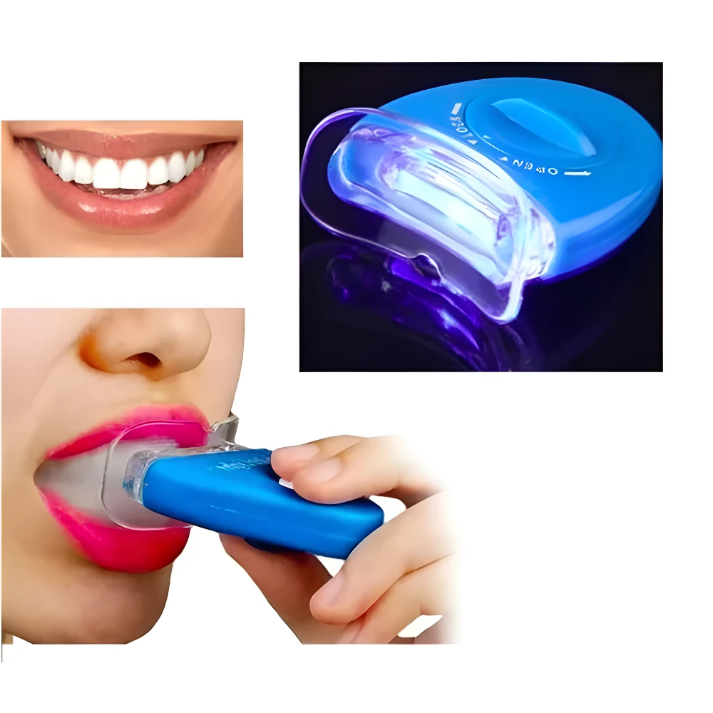 Set x2 Blanqueador Dental con luz LED para casa - eliminas manchas de café y recuperas tu sonrisa brillante