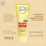 Protector térmico Blindagem Gem Anyeluz FPS 6 en envase amarillo, ideal para antes de herramientas de calor.