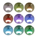 Bombillos LED musicales Bluetooth con control remoto en 9 colores vibrantes para ambientar espacios.